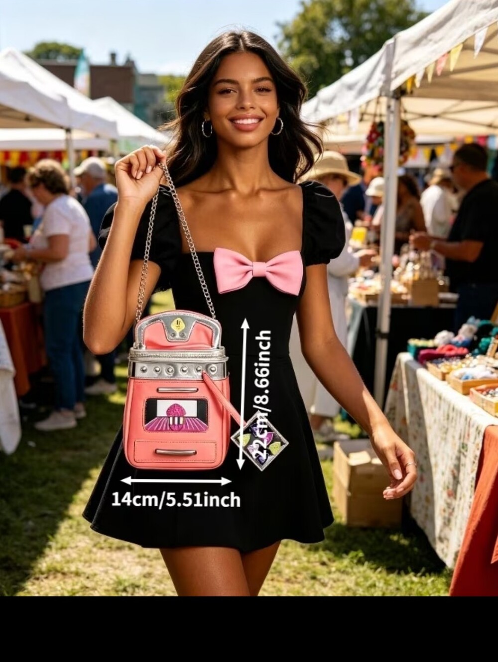 Pink Novelty Oven  Backpack Crossbody Bag - Picture 2 of 2